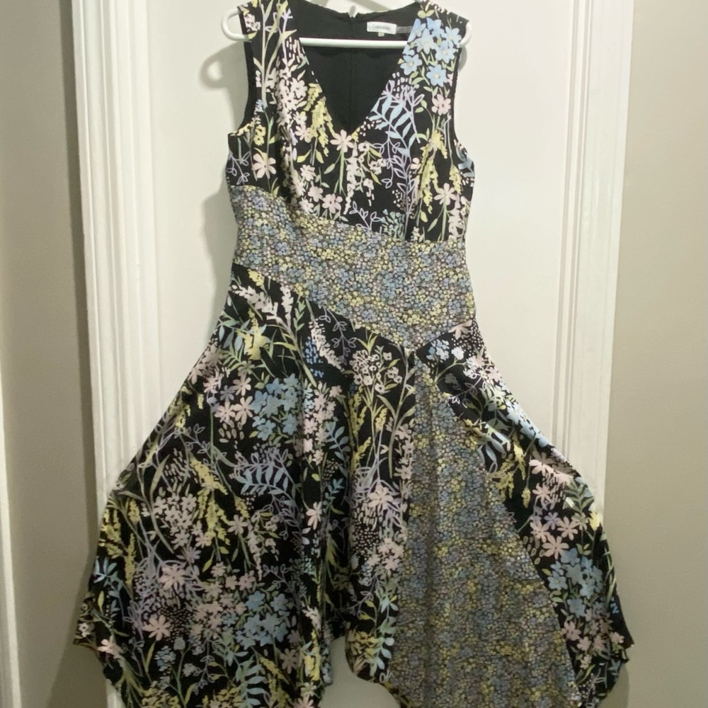 Calvin Klein Resortwear Bohemian Fairy Asymmetrical Skirt Flowy Maxi Dress 12